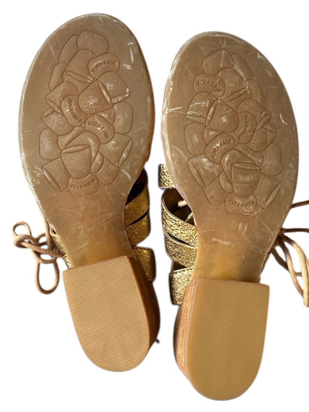 NEW Kork-Ease Gold Gladiator Sandals | Metallic Leather Comfort | Summer Travel - Picture 8 of 9
